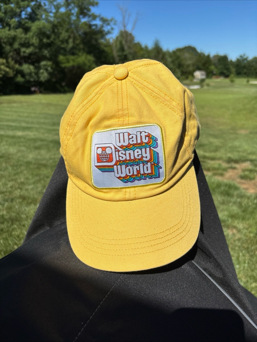 Disney Parks Walt Disney World Retro Yellow Adjustable Cap Hat Size Unisex Adult